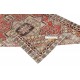 Vintage Turkish Accent Rug. Hand-Knotted in Turkey. Beige and Red Colors