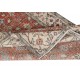 Vintage Handmade Turkish Red Wool Accent Rug with Floral Design for Home and Office Decor