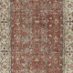 Vintage Handmade Turkish Red Wool Accent Rug with Floral Design for Home and Office Decor