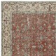 Vintage Handmade Turkish Red Wool Accent Rug with Floral Design for Home and Office Decor