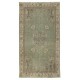 Vintage Green Area Rug with Chinese Art Deco Design. Hand-knotted in Turkey Vintage Green Area Rug with Chinese Art Deco Design. Hand-knotted in Turkey