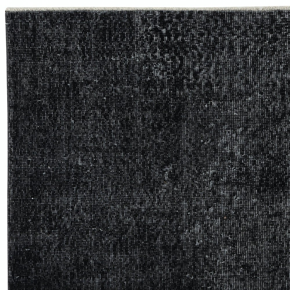 Black Overdyed Handmade Wool Rug. Vintage Turkish Area Rug for Living Room Black Overdyed Handmade Wool Rug. Vintage Turkish Area Rug for Living Room