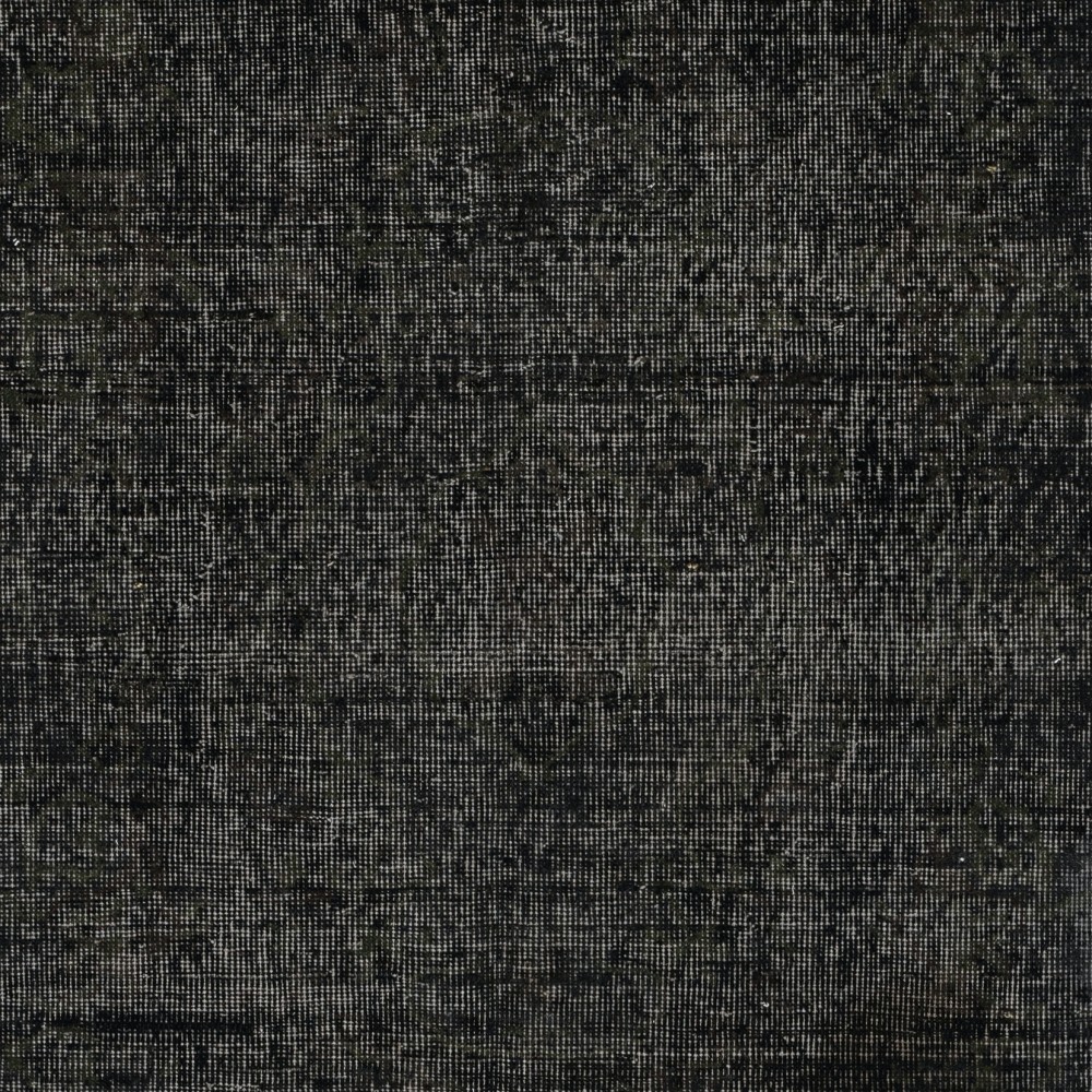 Hand-knotted Vintage Turkish Wool Area Rug Overdyed in Black for Modern Interiors Hand-knotted Vintage Turkish Wool Area Rug Overdyed in Black for Modern Interiors
