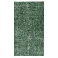 Green Overdyed Handmade Wool Rug. Vintage Turkish Area Rug for Living Room