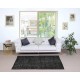 Plain Black Accent Rug for Modern Interiors, Handknotted and Handwoven in Turkey