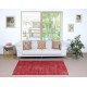Vintage Handmade Turkish Wool Area Rug Overdyed in Red for Contemporary Interiors Vintage Handmade Turkish Wool Area Rug Overdyed in Red for Contemporary Interiors