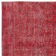 Vintage Handmade Turkish Wool Area Rug Overdyed in Red for Contemporary Interiors Vintage Handmade Turkish Wool Area Rug Overdyed in Red for Contemporary Interiors