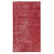 Vintage Handmade Turkish Wool Area Rug Overdyed in Red for Contemporary Interiors Vintage Handmade Turkish Wool Area Rug Overdyed in Red for Contemporary Interiors