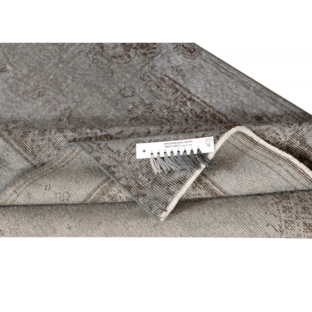 Gray Overdyed Vintage Turkish Wool Rug. Hand-Knotted Area Carpet for Modern Home Gray Overdyed Vintage Turkish Wool Rug. Hand-Knotted Area Carpet for Modern Home