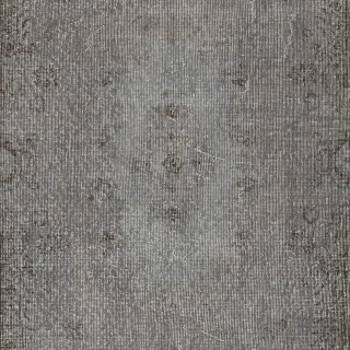 Gray Overdyed Vintage Turkish Wool Rug. Hand-Knotted Area Carpet for Modern Home