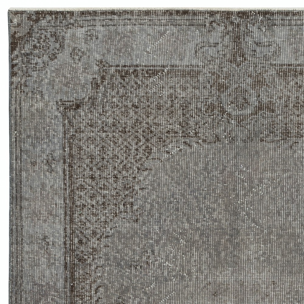 Gray Overdyed Vintage Turkish Wool Rug. Hand-Knotted Area Carpet for Modern Home Gray Overdyed Vintage Turkish Wool Rug. Hand-Knotted Area Carpet for Modern Home