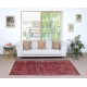 Distressed Red Overdyed Handmade Wool Rug. Vintage Turkish Area Rug for Living Room Distressed Red Overdyed Handmade Wool Rug. Vintage Turkish Area Rug for Living Room