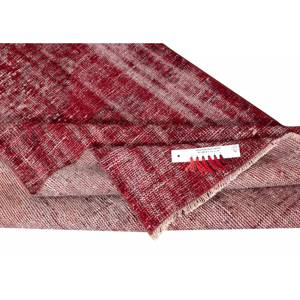 Distressed Red Overdyed Handmade Wool Rug. Vintage Turkish Area Rug for Living Room Distressed Red Overdyed Handmade Wool Rug. Vintage Turkish Area Rug for Living Room