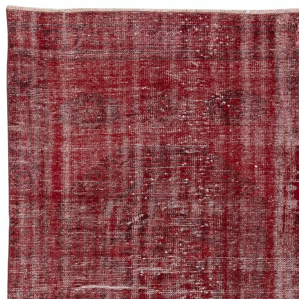 Distressed Red Overdyed Handmade Wool Rug. Vintage Turkish Area Rug for Living Room Distressed Red Overdyed Handmade Wool Rug. Vintage Turkish Area Rug for Living Room