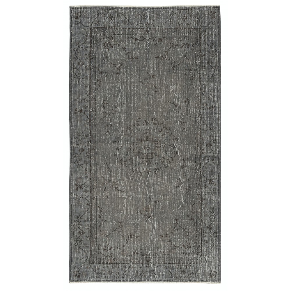 Gray Overdyed Handmade Wool Rug. Vintage Turkish Area Rug for Living Room Gray Overdyed Handmade Wool Rug. Vintage Turkish Area Rug for Living Room
