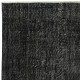 Vintage Wool Area Rug Overdyed in Black for Modern Interiors. Hand-knotted in Turkey Vintage Wool Area Rug Overdyed in Black for Modern Interiors. Hand-knotted in Turkey