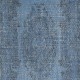 Overdyed Blue Wool Rug. Handmade Turkish Vintage Area Rug for Living Room