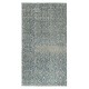 Vintage Handmade Turkish Blue Wool Accent Rug with Floral Design for Home and Office Decor