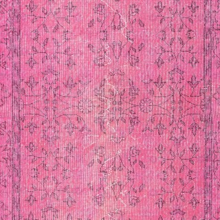 Overdyed Pink Wool Rug. Handmade Turkish Vintage Area Rug for Living Room