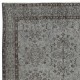 Vintage Handmade Wool Rug. Gray Turkish Area Rug for Modern Home and office