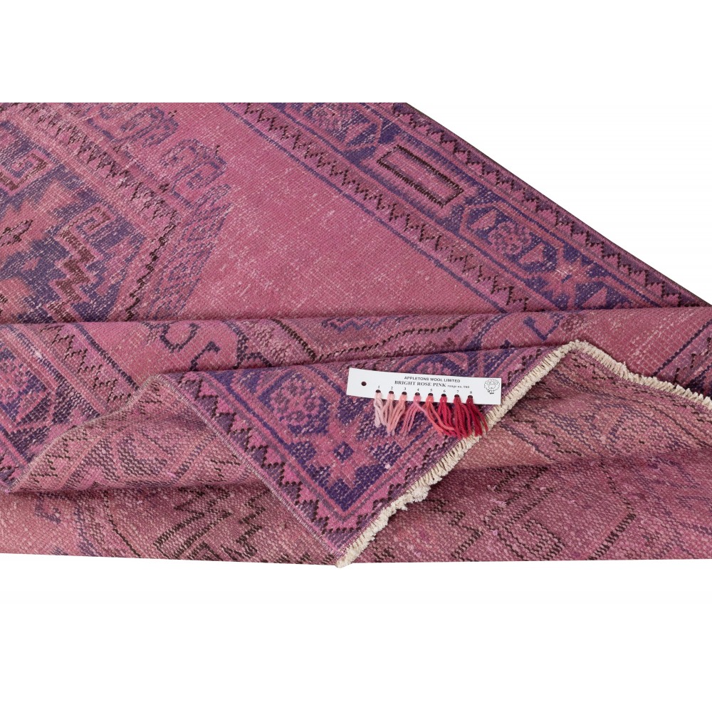 Pink Runner Rug for Hallway. Vintage Handmade Corridor. Kitchen Runner Carpet. Stair Rug