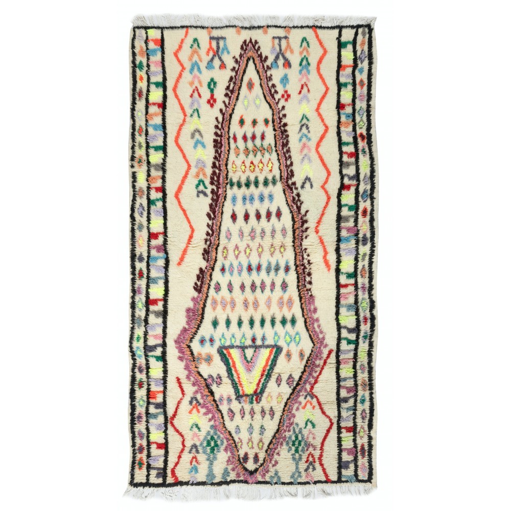 One-of-a-kind Vintage Hand-knotted Turkish Tulu Rug, 100% Wool