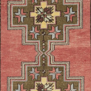 One-of-a-kind Vintage Oriental Rug, 100% Wool, Hand-knotted Turkish Carpet with Tribal Motifs