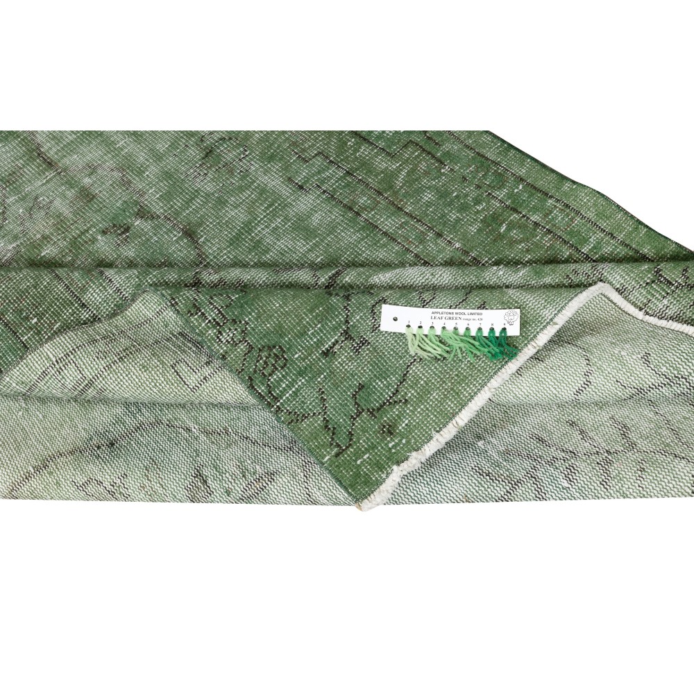 Handmade Turkish Wool Area Rug. Vintage Overdyed Green Rug for Modern Home Handmade Turkish Wool Area Rug. Vintage Overdyed Green Rug for Modern Home