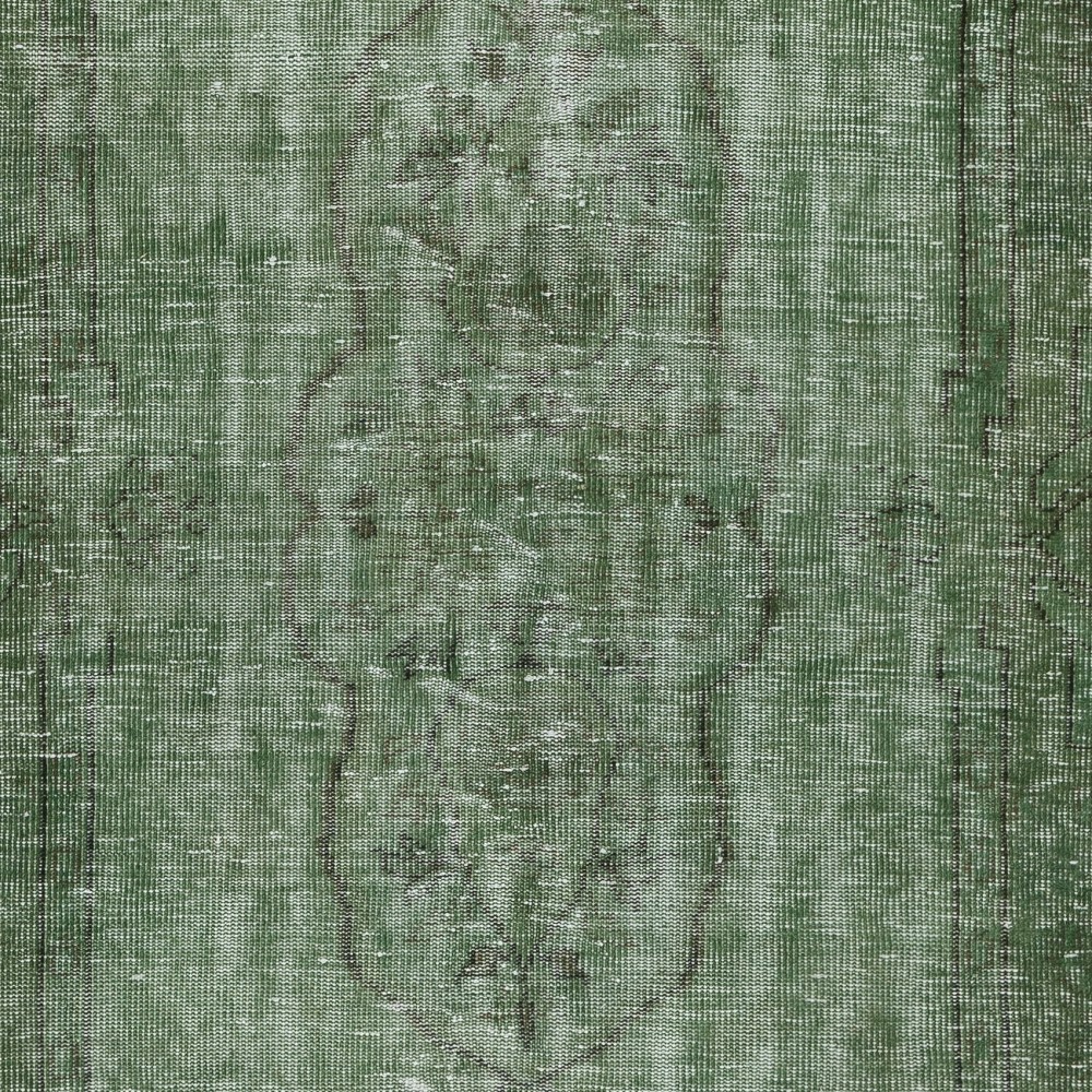 Handmade Turkish Wool Area Rug. Vintage Overdyed Green Rug for Modern Home Handmade Turkish Wool Area Rug. Vintage Overdyed Green Rug for Modern Home