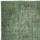 Handmade Turkish Wool Area Rug. Vintage Overdyed Green Rug for Modern Home Handmade Turkish Wool Area Rug. Vintage Overdyed Green Rug for Modern Home