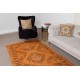 Orange Runner Rug for Hallway. Vintage Handmade Corridor. Kitchen Runner Carpet. Stair Rug