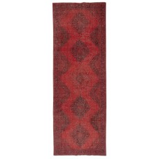 Red Runner Rug for Hallway. Vintage Handmade Corridor. Kitchen Runner Carpet. Stair Rug