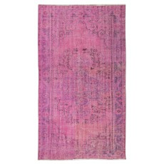 Pink Vintage Area Rug for Modern Home and Office. Handknotted and Handwoven in Turkey