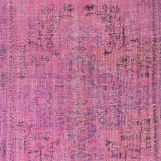 Pink Vintage Area Rug for Modern Home and Office. Handknotted and Handwoven in Turkey