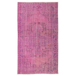 Pink Vintage Area Rug for Modern Home and Office. Handknotted and Handwoven in Turkey