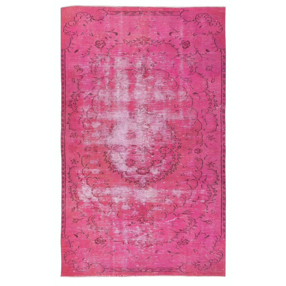Distressed Pink Vintage Rug for Modern Home and Office. Handknotted and Handwoven in Turkey Distressed Pink Vintage Rug for Modern Home and Office. Handknotted and Handwoven in Turkey