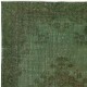 Hand-knotted Vintage Turkish Wool Area Rug Overdyed in Green for Modern Interiors Hand-knotted Vintage Turkish Wool Area Rug Overdyed in Green for Modern Interiors
