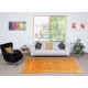 Modern Orange Turkish Rug for Bedroom. Vintage Handmade Wool Area Rug for Living Room Modern Orange Turkish Rug for Bedroom. Vintage Handmade Wool Area Rug for Living Room