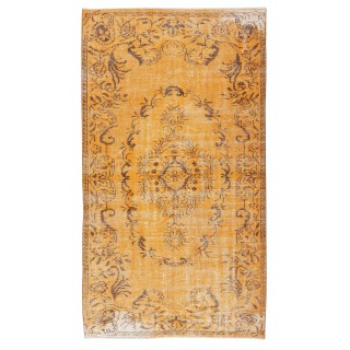 Orange Handmade Turkish Area Rug for Living Room, Entrance, Bedroom, Dining Room & Kids Room