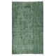 Modern Green Turkish Rug. Vintage Handmade Wool Area Rug Modern Green Turkish Rug. Vintage Handmade Wool Area Rug