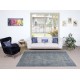 Modern Blue Turkish Rug. Vintage Handmade Wool Area Rug