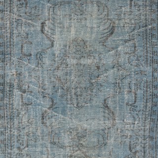Modern Blue Turkish Rug. Vintage Handmade Wool Area Rug