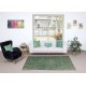Hand-knotted Vintage Turkish Wool Area Rug Overdyed in Green for Modern Interiors Hand-knotted Vintage Turkish Wool Area Rug Overdyed in Green for Modern Interiors