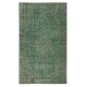 Hand-knotted Vintage Turkish Wool Area Rug Overdyed in Green for Modern Interiors Hand-knotted Vintage Turkish Wool Area Rug Overdyed in Green for Modern Interiors