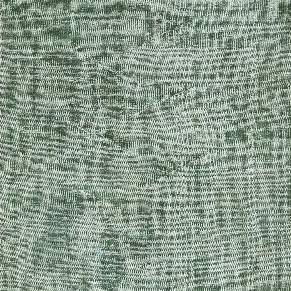 Vintage Wool Area Rug Overdyed in Green for Contemporary Interiors. Hand-knotted in Turkey Vintage Wool Area Rug Overdyed in Green for Contemporary Interiors. Hand-knotted in Turkey