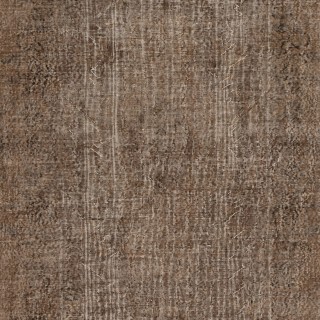 Vintage Handmade Turkish Wool Area Rug Overdyed in Brown for Contemporary Interiors