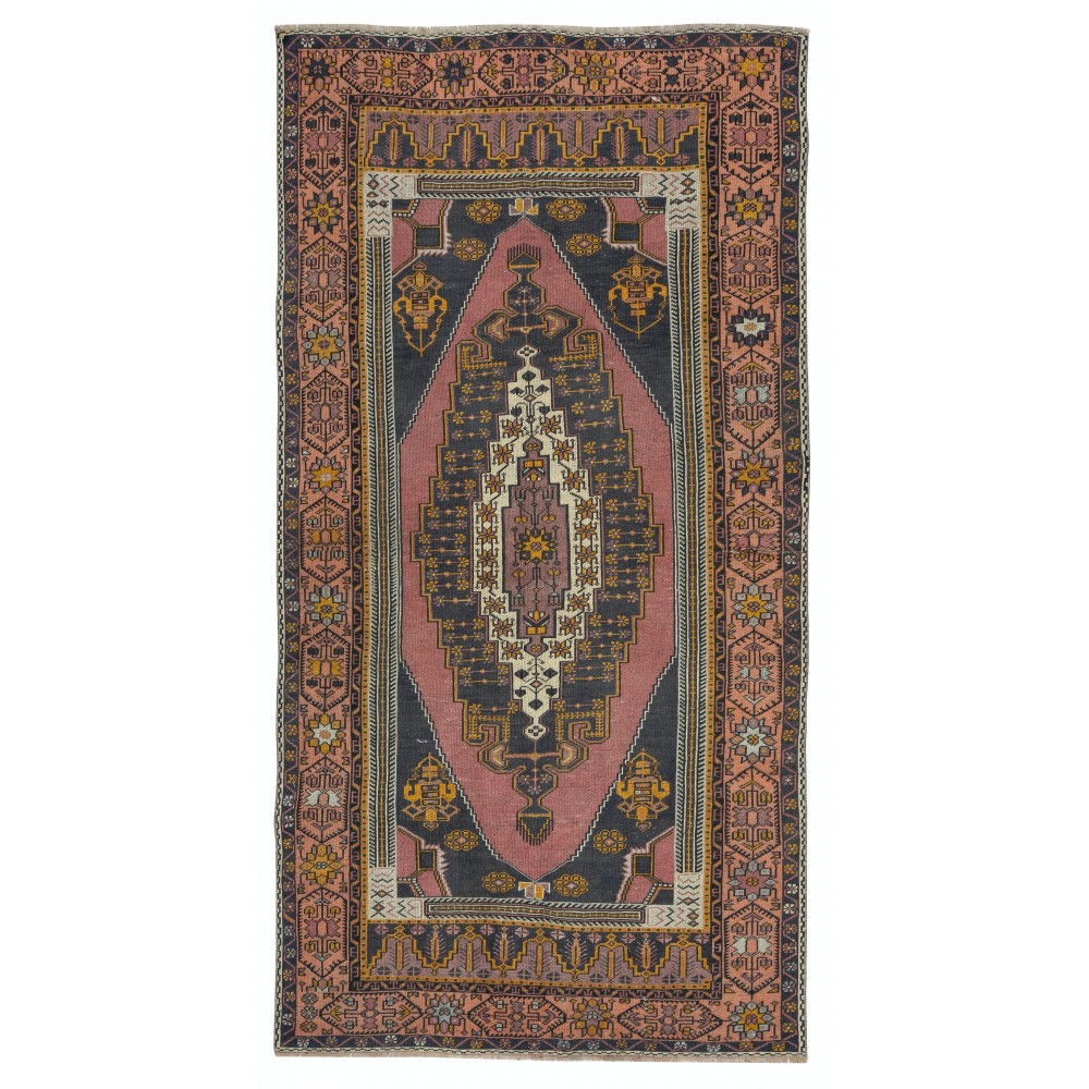 One-of-a-kind Vintage Oriental Rug, 100% Wool, Hand-knotted Turkish Carpet with Tribal Motifs One-of-a-kind Vintage Oriental Rug, 100% Wool, Hand-knotted Turkish Carpet with Tribal Motifs