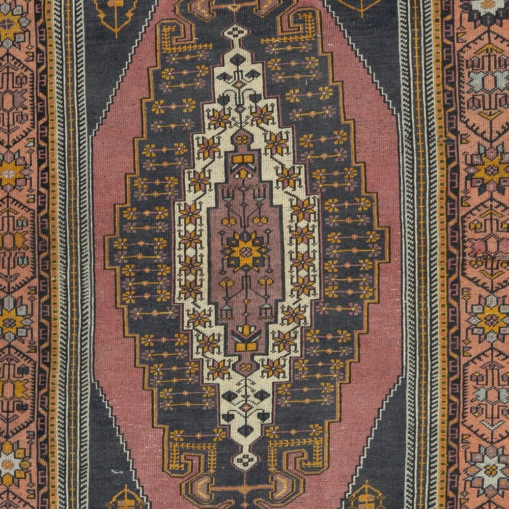 One-of-a-kind Vintage Oriental Rug, 100% Wool, Hand-knotted Turkish Carpet with Tribal Motifs One-of-a-kind Vintage Oriental Rug, 100% Wool, Hand-knotted Turkish Carpet with Tribal Motifs