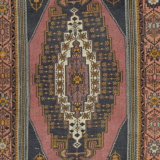 One-of-a-kind Vintage Oriental Rug, 100% Wool, Hand-knotted Turkish Carpet with Tribal Motifs