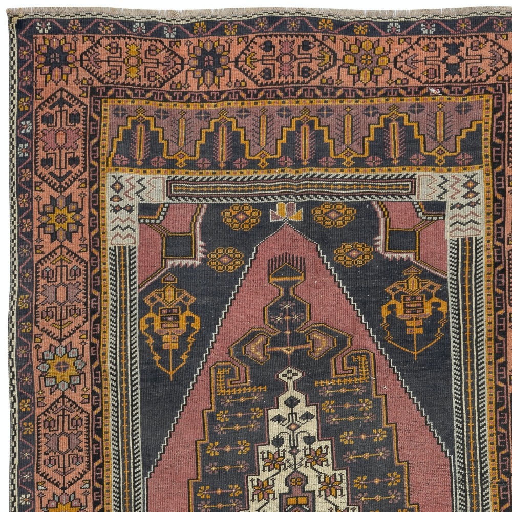 One-of-a-kind Vintage Oriental Rug, 100% Wool, Hand-knotted Turkish Carpet with Tribal Motifs One-of-a-kind Vintage Oriental Rug, 100% Wool, Hand-knotted Turkish Carpet with Tribal Motifs